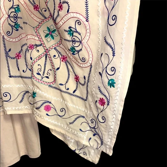 Chicos Gorgeous embroidered boho layered top Sm O - Picture 5 of 15